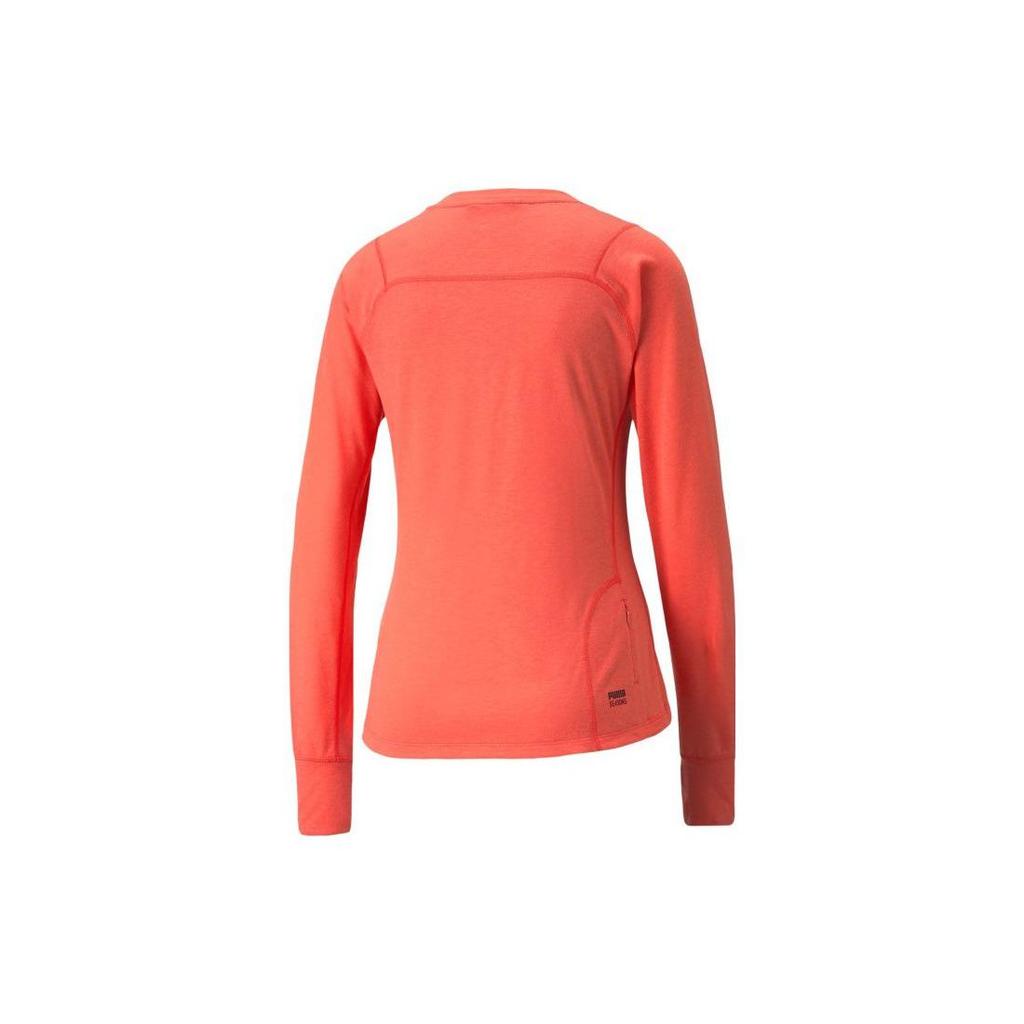 Puma Seasons High-End Outdoor Series Solid Color Logo Print Round Neck Long Sleeve T-Shirt Women Tops Orange 522576-35