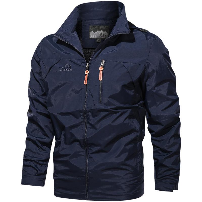 Men Outdoor Jackets Soft Comfortable Breathable Windbreak Solid Color Design Casual Fashion Versatile Autumn Winter Jackets