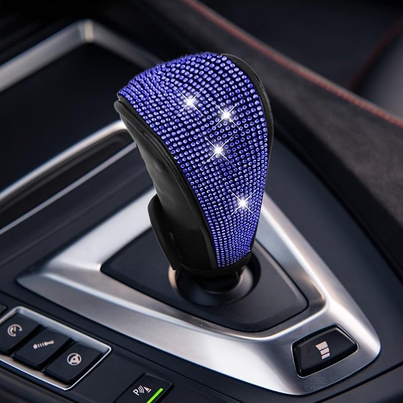 Kristall Diamant Auto Schalthebelknauf Abdeckung, Funkelnder Automatikgetriebe Schalthebel Griff Schutz, Klettverschluss Wicklung Innenraum Dekoration für Frauen Mädchen