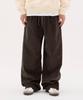 URBANAGE Corduroy Single-Pleat Wide Elastic Pants_Khaki