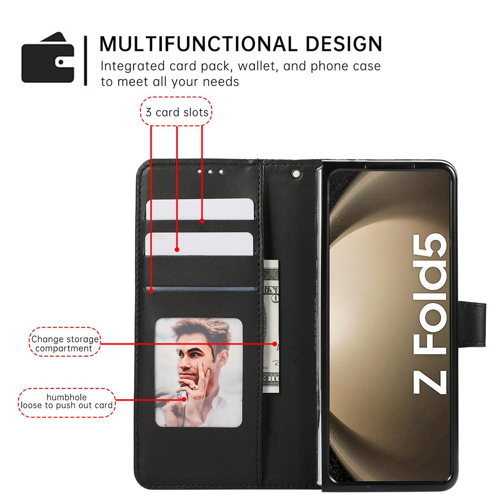 For Samsung Galaxy Z Fold6 5G Case 3D Rhombus Grid Imprinted Wallet Leather Phone Cover with Lanyard