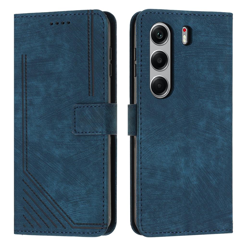 Stand Case for TECNO Camon 40 Pro 4G Imprinted Lines Leather Phone Cover