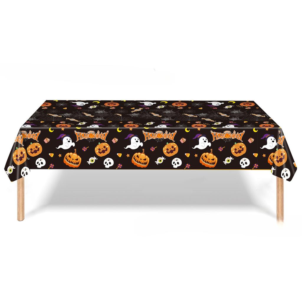Halloween Pumpkin Ghost Spider Web Party Decoration Tablecloth Skull Candy Event Party Decoration Supplies Banner Baby Shower