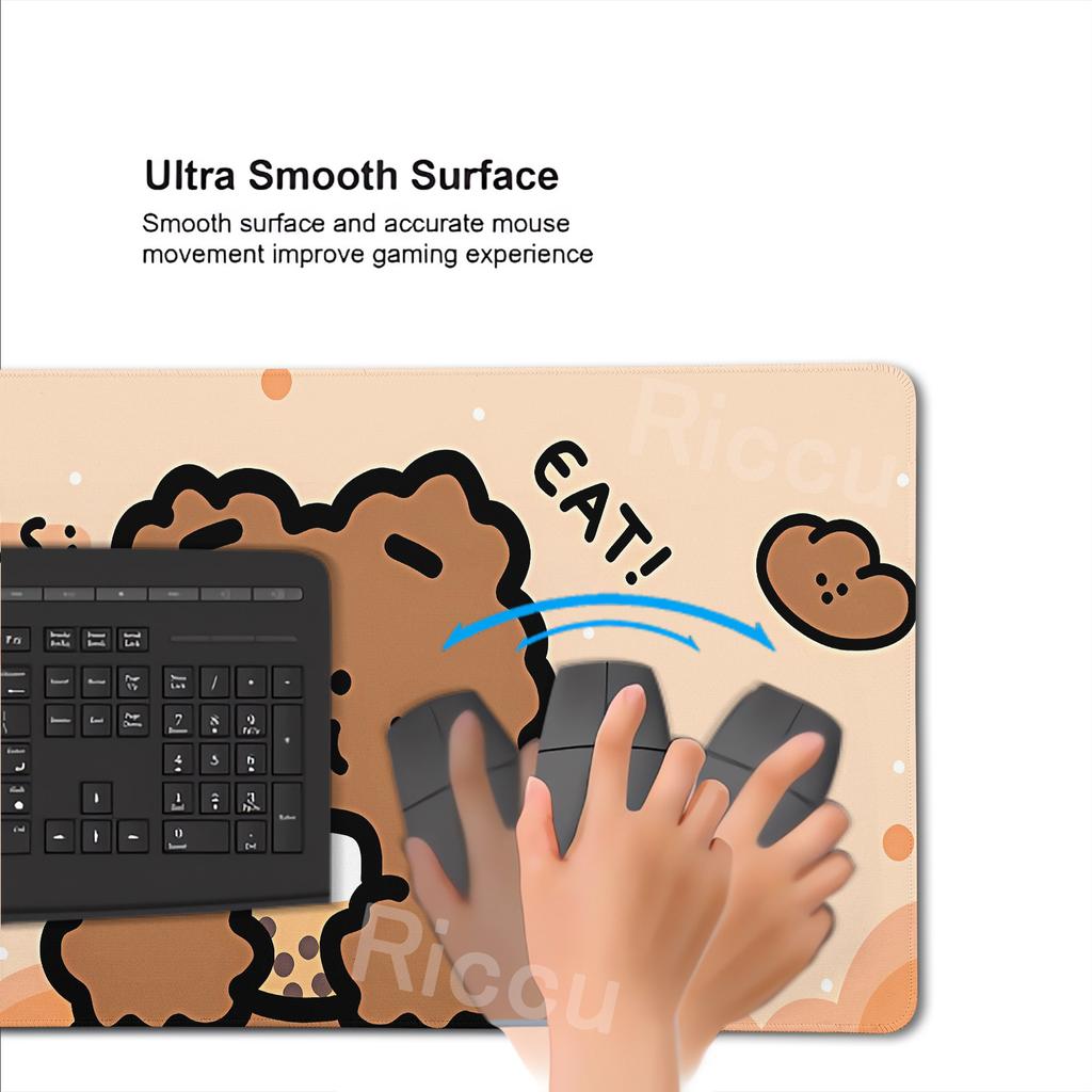 Kawaii Brauner Bär Mauspads Schreibtischdekoration Rutschfeste Matte Cartoon Büro Großes Mauspads PC Tastatur Zubehör Niedliche Tier-Pads