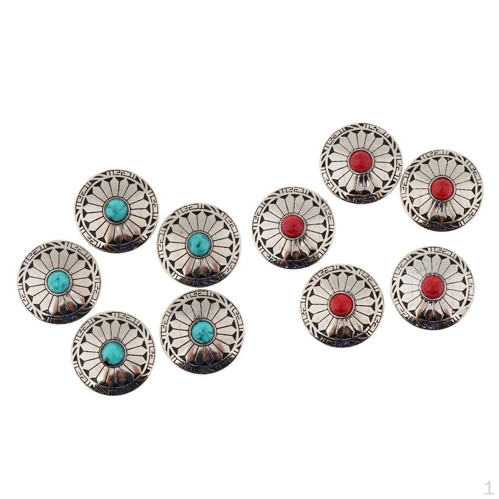 10Pcs 30 Rivets Western Style DIY Leather Craft Button