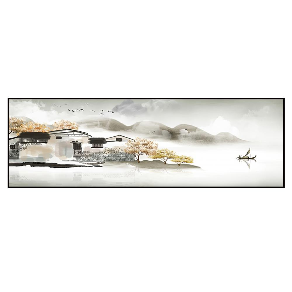 Ny kinesisk bläck och vatten Landskap Canvasmålning Hem Vardagsrum Väggkonst Dekoration Affischtryck Bilder Rumsdekor Väggmålning