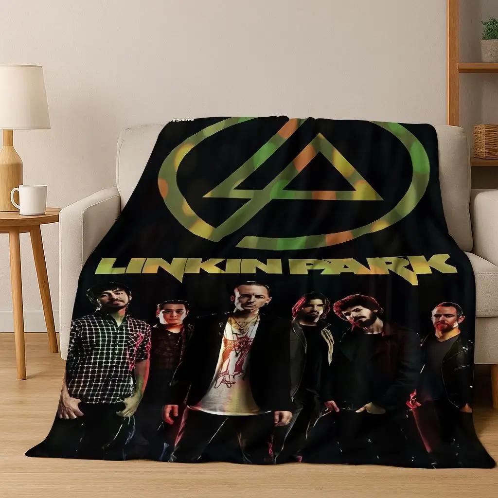 Classic L-Linkin Park Sign Rock Band Art Flannel Blanket,Cozy Soft Throw Blanket for Home Bedroom Bed Sofa Picnic Cover Gift Kid
