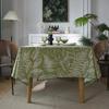 Waterproof Table Cloth Durable Dining Table Cover Print Heavy Fabric Rectangle Sage Green Non-Fading Strong Abrasion Resistance