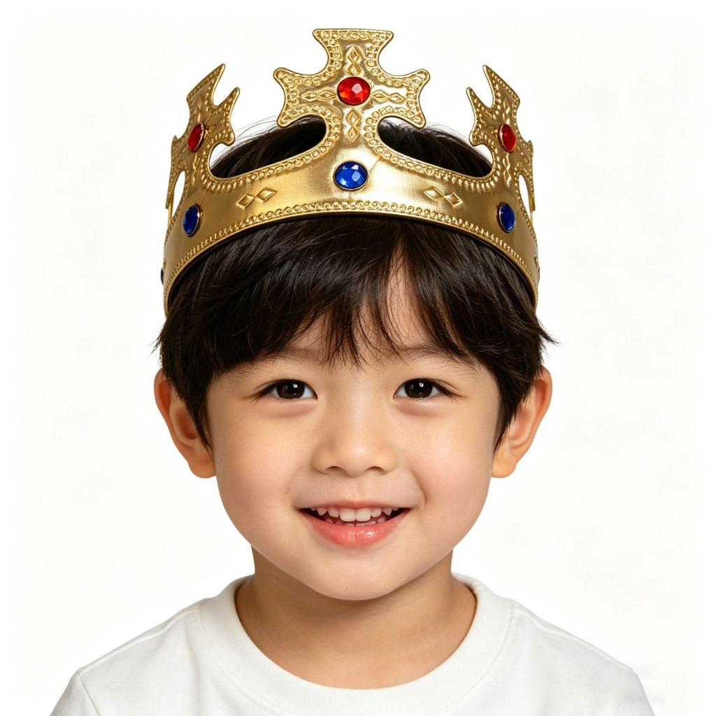 Royal Gold Crown Headdress for Kids' Costume Party