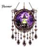 Elegant Craft Gifts Halloween Crystal Window Suncatcher, Acrylic Witch Hanging Wind Chime, Decorative Courtyard Ornaments Ornament for Indoor Outdoor