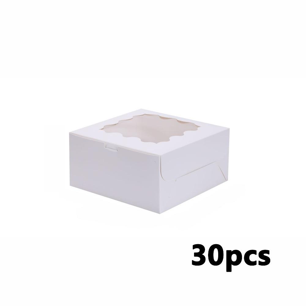 30pcs White Gift Boxes with Window Small Treat Boxes Gift Packing Box for Birthday Party Wedding Valentine's Day New Years Anniversaries Jewelry
