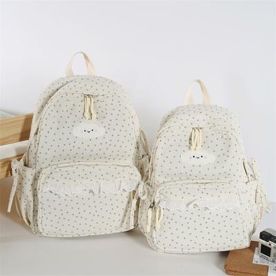 Damen kleiner floraler Rucksack Korduroy Studenten Schultasche