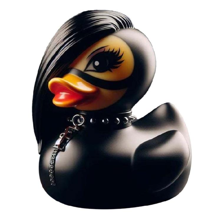 Duckieville Scultura di Anatra Statuetta Fatta a Mano Statua Anatra Punk e Rock Statuetta di Anatra Satanica