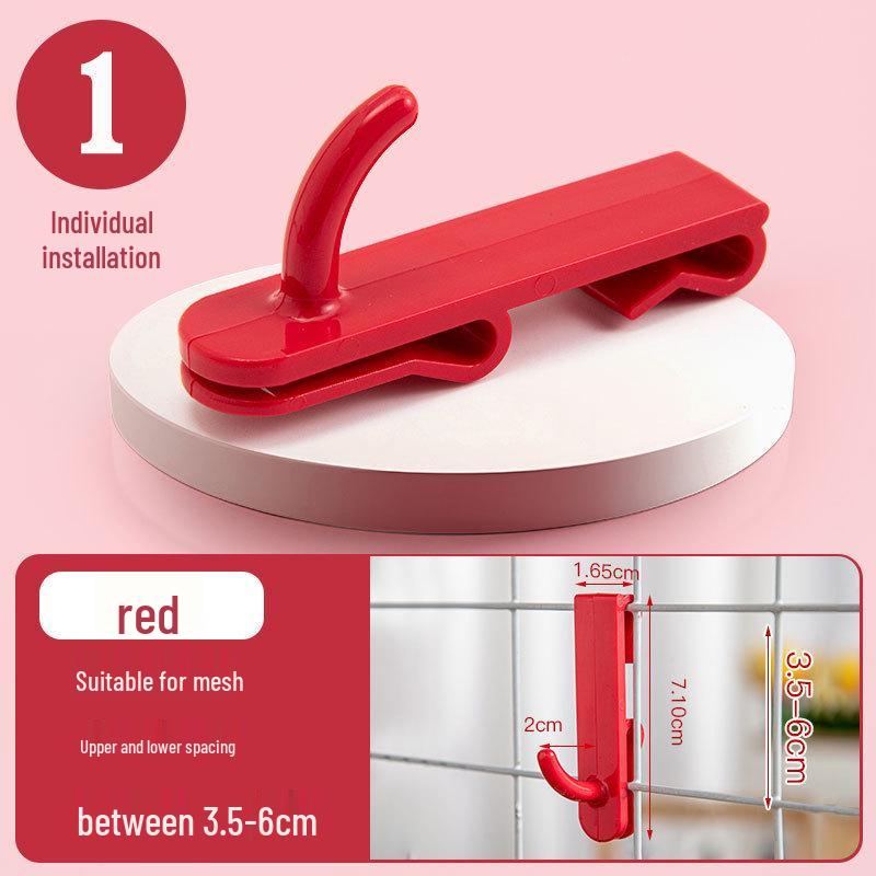 Nail-Free Grid Panel Hook for Wire Mesh Shelves - No-Drill Wall Storage Hooks for Kindergarten Display