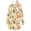 Women's Christmas Print Long Sleeve Hooded Sweatshirt with Festive Holiday Design