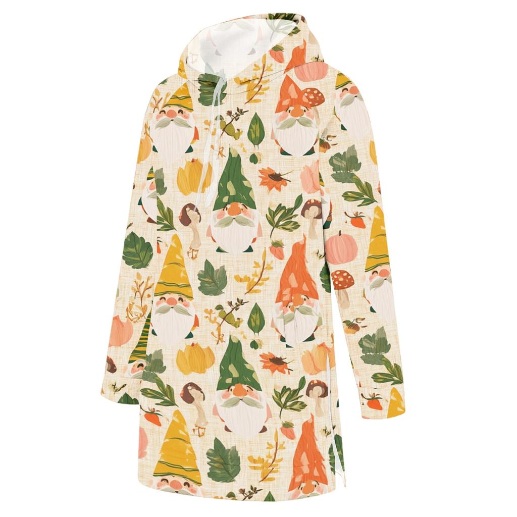 Women's Christmas Print Long Sleeve Hooded Sweatshirt with Festive Holiday Design