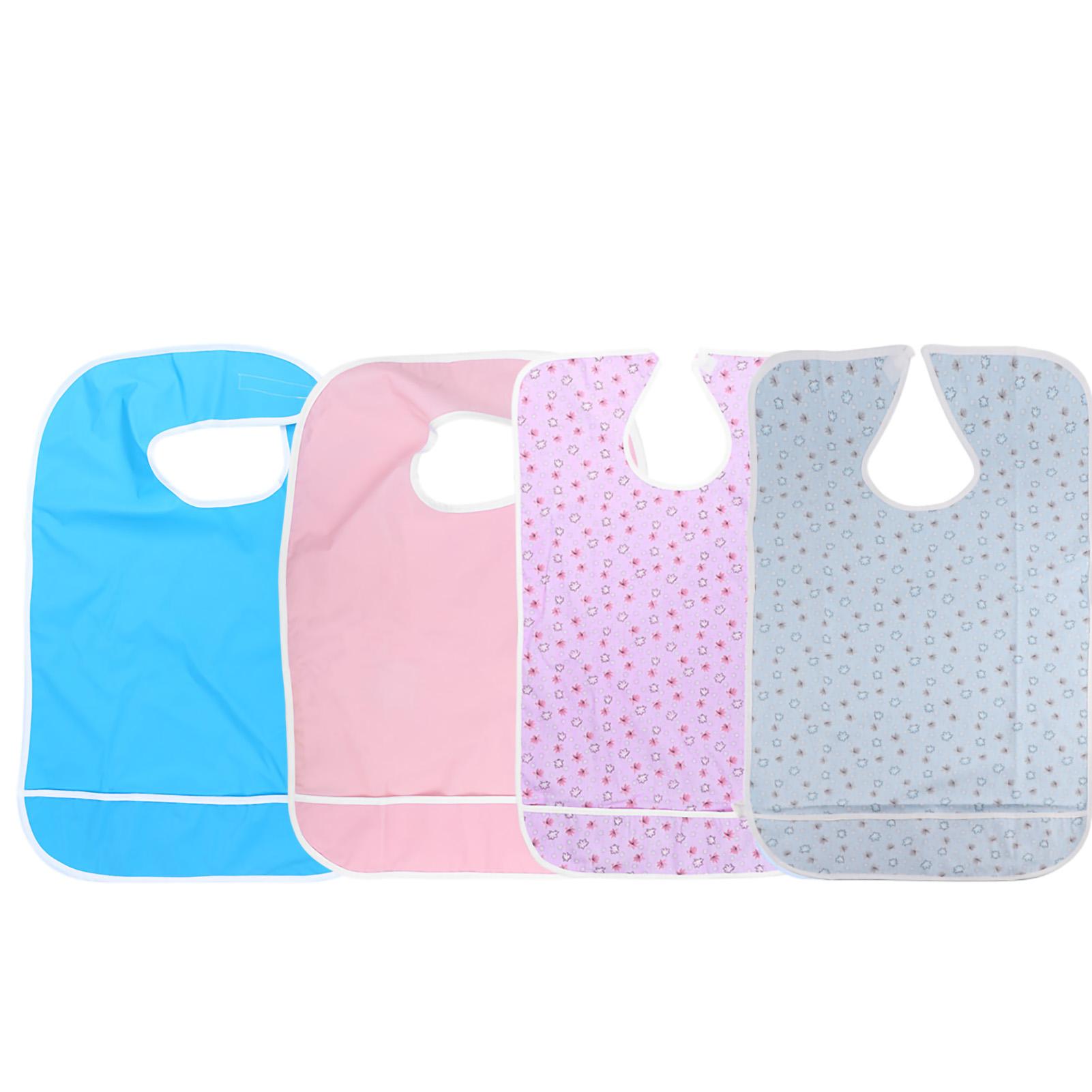 

Adult Elderly Waterproof Bib Apron PVC Eating Bib Disability Dining Aid Protector JRK-208PVC M Single Layer Pink