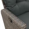 3 Piece L Shaped Garden Sofa Set with Cushions Grey PE Rattan
