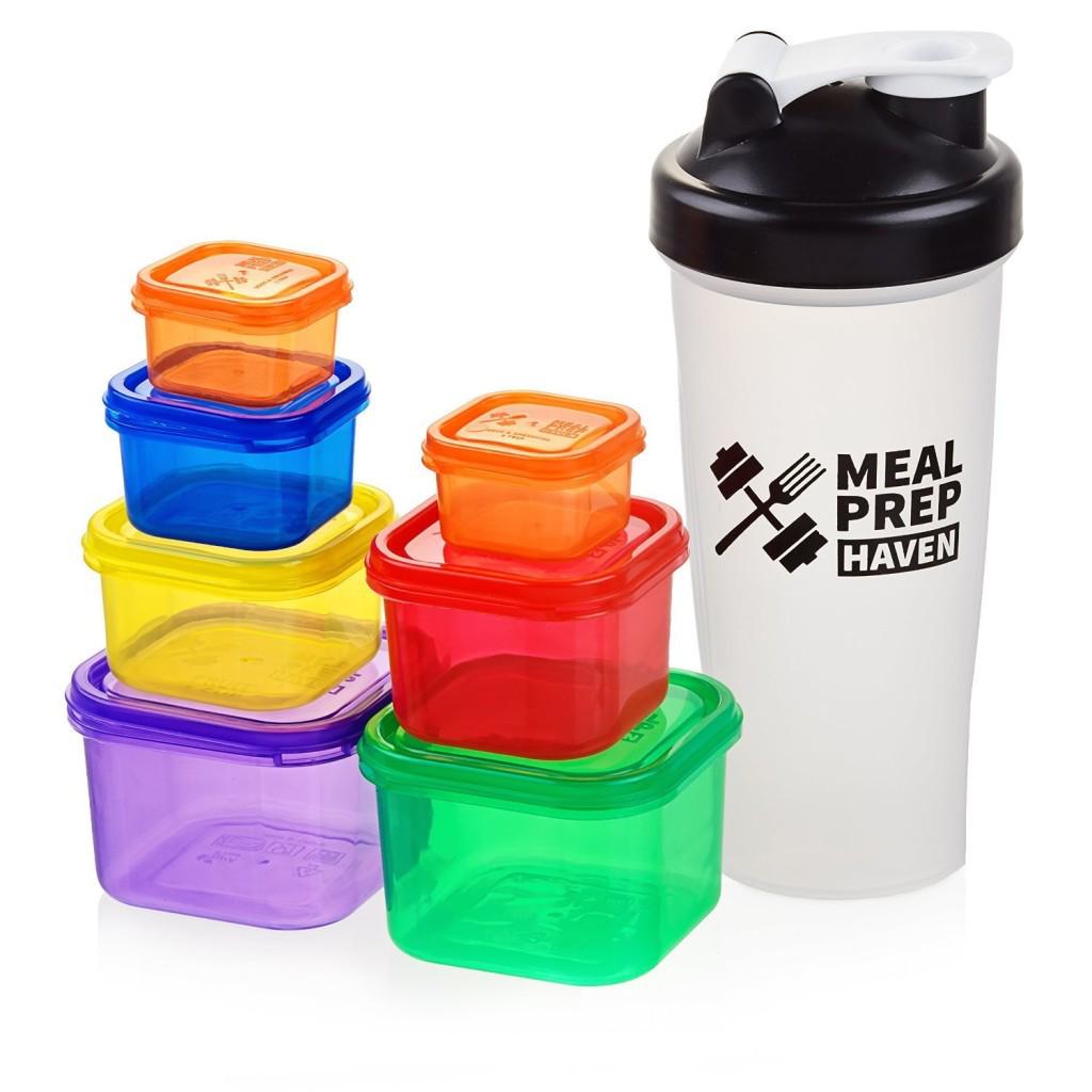 Mini Square Fresh-Keeping Food Box & Measuring Set for Nutritional Planning