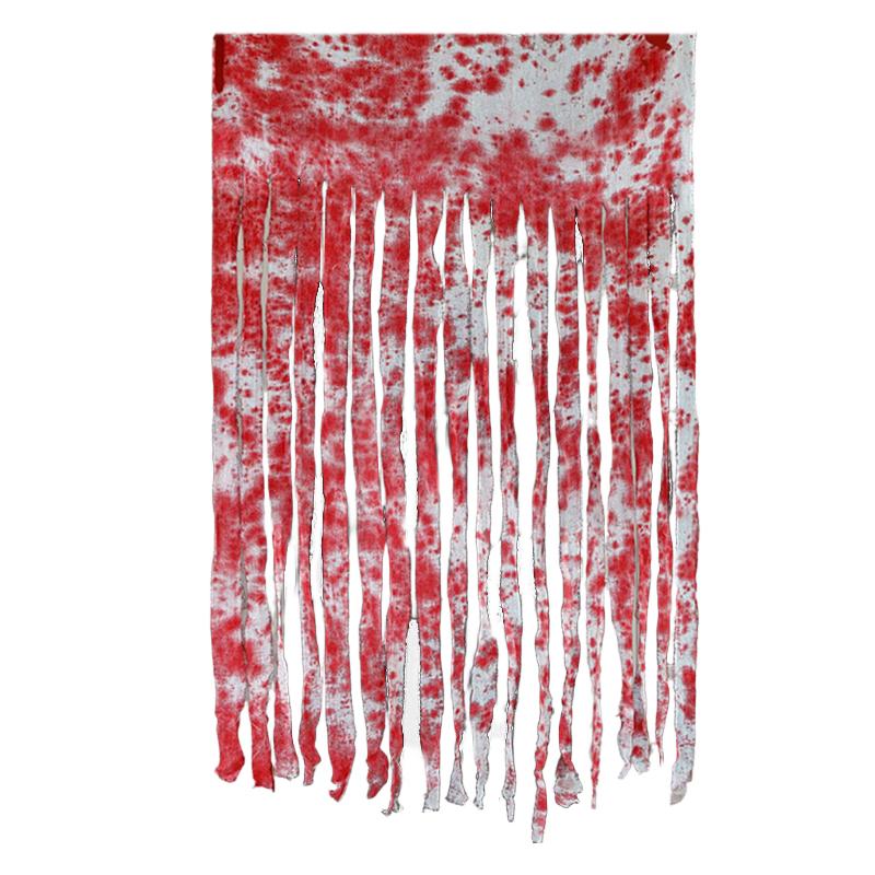 Halloween DIY Ornament Theme Background Cloth Home Party Blood Stain Pattern Decorative Door Curtain Haunted House 100*165cm
