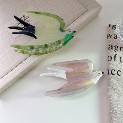 Chinese Style Swallow Design Acetic Acid Hair Clips Strong Hold Nonslip Holiday Hairpins For Women Girl Fashion Hair Accessories