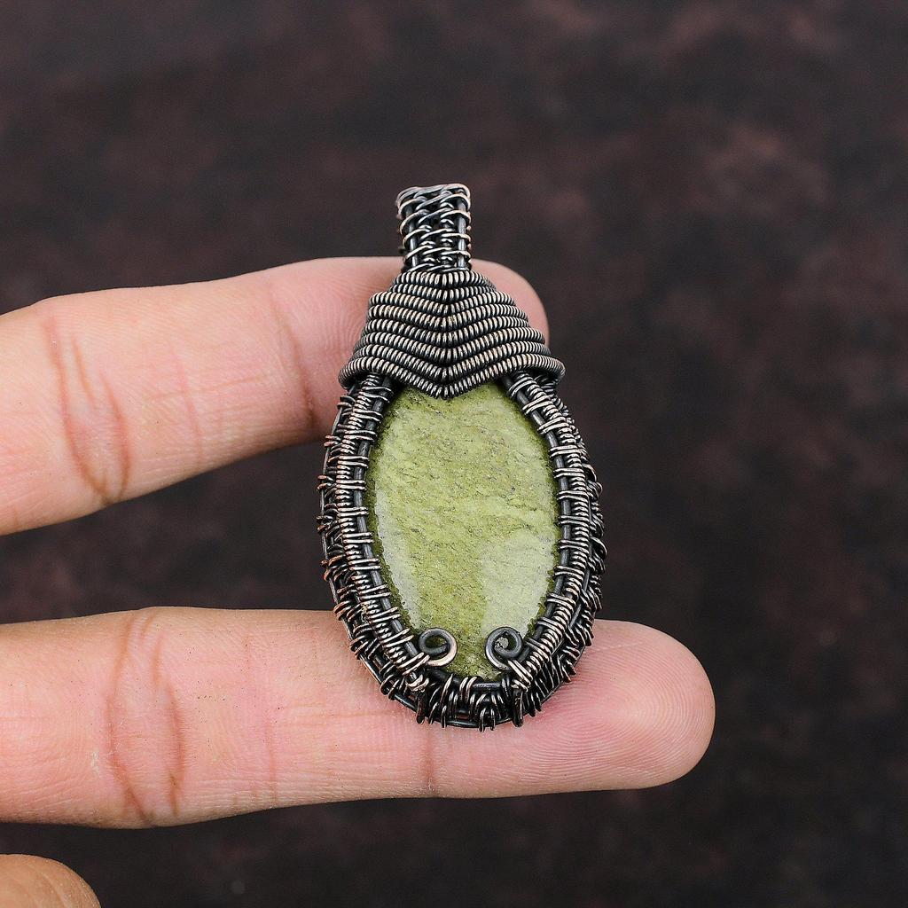 Kambaba Jasper Pendant Copper Wire Wrapped Pendant Natural Gemstone Pendant Copper Jewelry For Gift Handmade Women Pendant Wire Wrap Jewelry