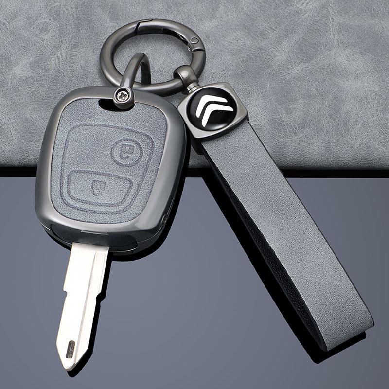 Zinc Alloy Leather 2 3 Buttons Car Flip Remote Key Case Fob Protector Cover For Citroen C1 C2 C3 C4 XSARA PICASSO Accessories
