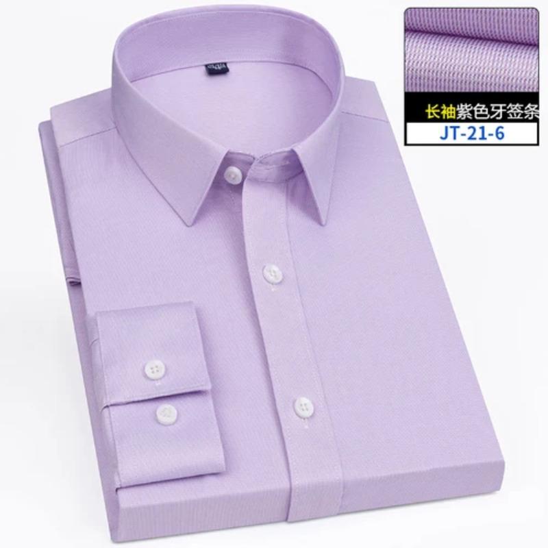 4XL 5XL 6XL 7XL 8XL Bamboo Fiber Plaid Shirt Striped Blue Casual Business Longsleeve Shirt for Men Streetwear Slim Fit Shirt Men