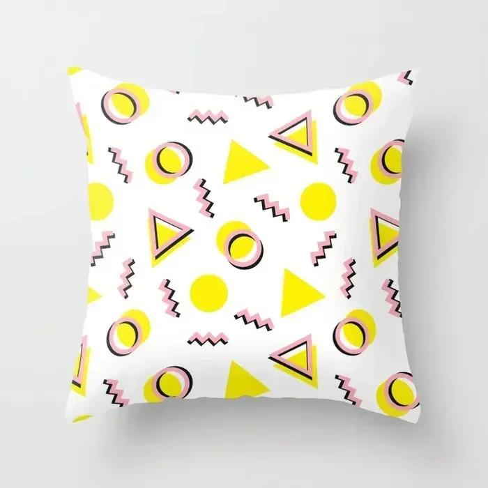 40/45/50 Mint Pink Throw Pillow Case Memphis Inspired Pattern Check Cushion Covers Home Sofa Chair Decorative Pillowcases