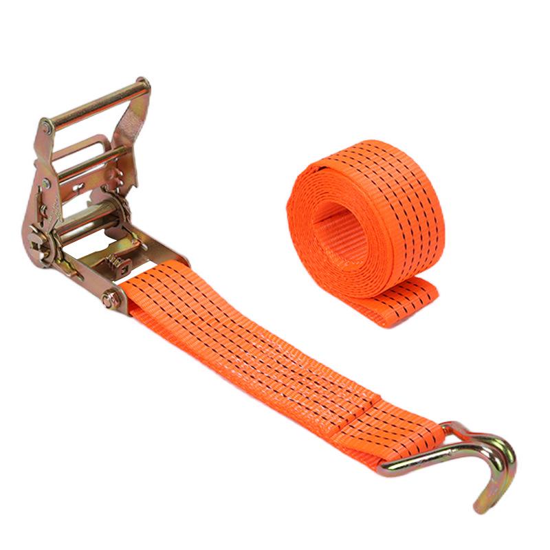 Heavy-Duty Double Hook Polyester Ratchet Cargo Tie-Down Strap