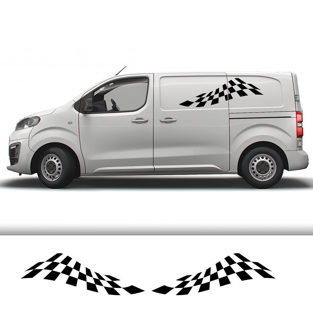 2PCS Auto Tür Seite Aufkleber Für Fiat Scudo Tuning Zubehör Camper Van Sport Brief Grafiken Racing Stil Vinyl Dekor