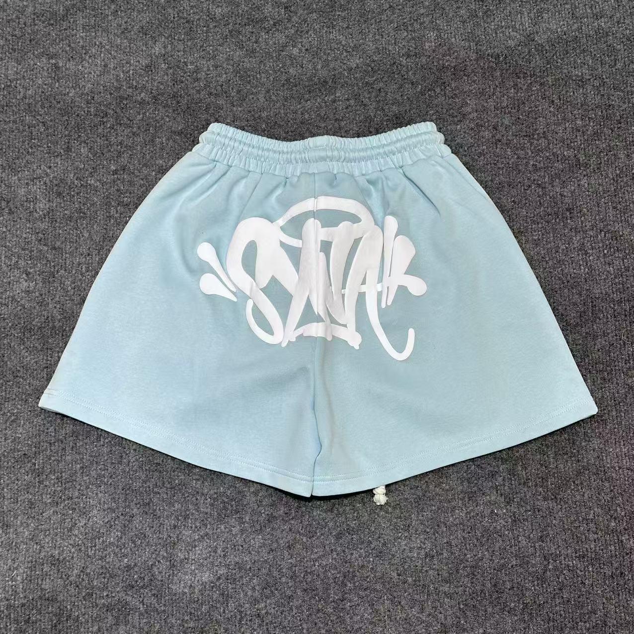 Syna World Unisex Hip Hop Drill Style Kurzarm Set - High Street Sommer Freizeit Shorts Small gray
