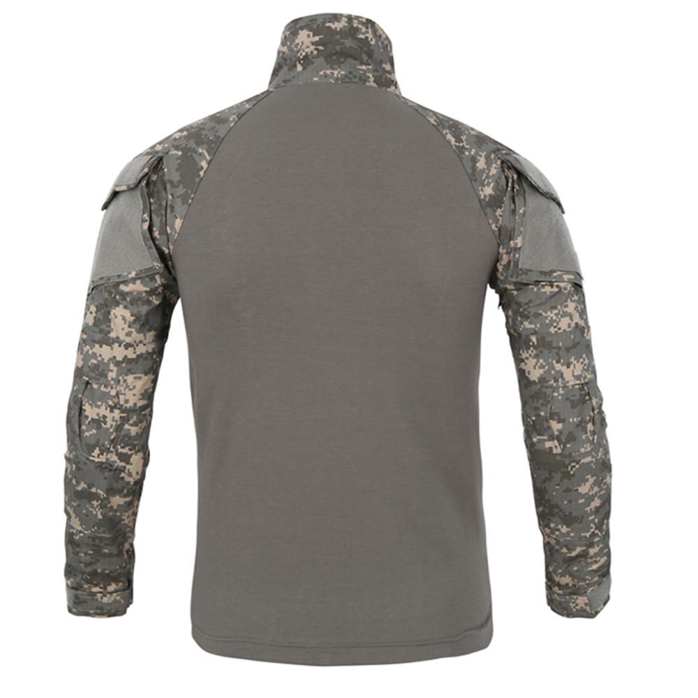 Bărbați Tactics Camuflaj cu mânecă lungă Beefy Muscle Basic Solid Bluză Tricou Top