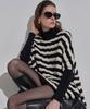 LENIC&MCCOY Contrast Stripe Oversized Mock Neck Knit Ml02Kn313Fjy