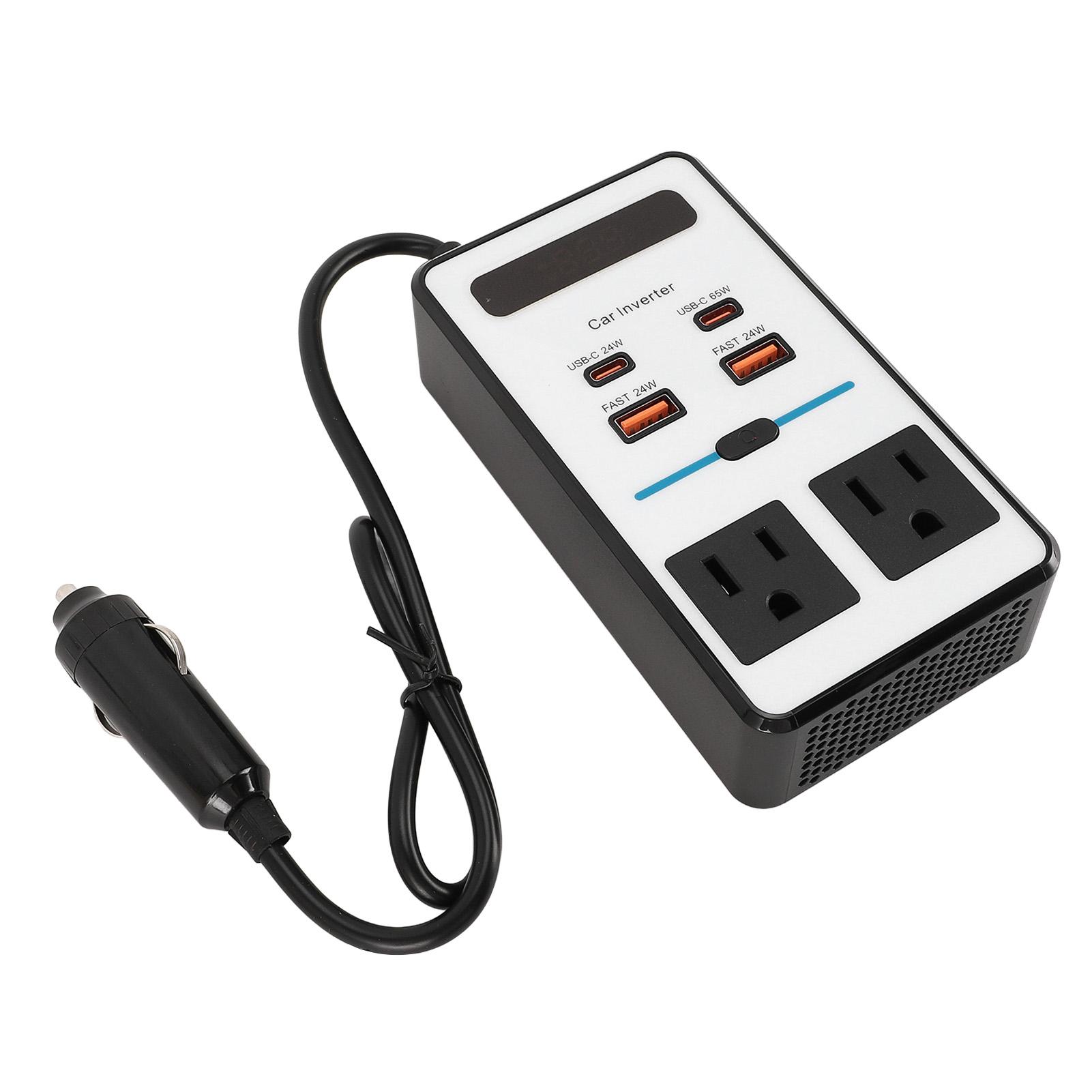 

Автомобильный преобразователь питания 200 Вт 12 В постоянного тока в переменный автомобильный адаптер преобразователь розетки автомобиля с PD 65 Вт USB C PD 24 Вт US Plug