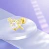 Gaibei European & American 3D Heart Ear Stud with Round Zircon Piercing Jewelry