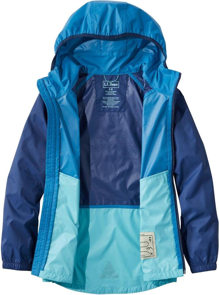 Kids Wind and Rain Big Vintage 1000171750 [LL Bean] Jacket, Kids, L, 14-16, Khaki/Emerald Spruce, Multicolor,