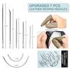 31Pcs Leather Sewing Tools DIY Leather Craft Hand Stitching Kit with Groover Awl Waxed Thimble
