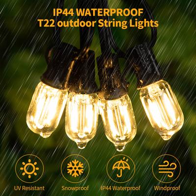 Solar Powered Outdoor String Light with 1200mAh Battery and Remote Control Waterproof Patio Lights Shatterproof LED String Light