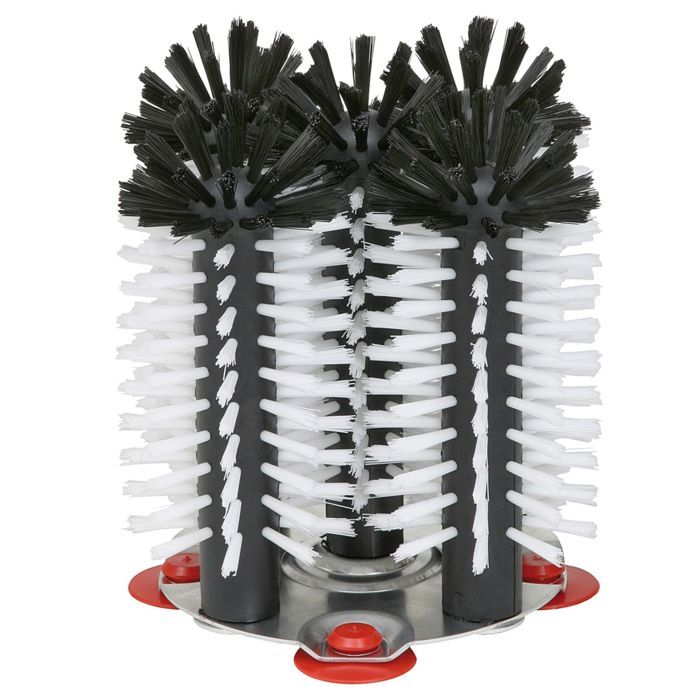 Lave verre brosse, Brosses de nettoyage pour verre - avec fond métallique, Delfin, 5 x 18 cm