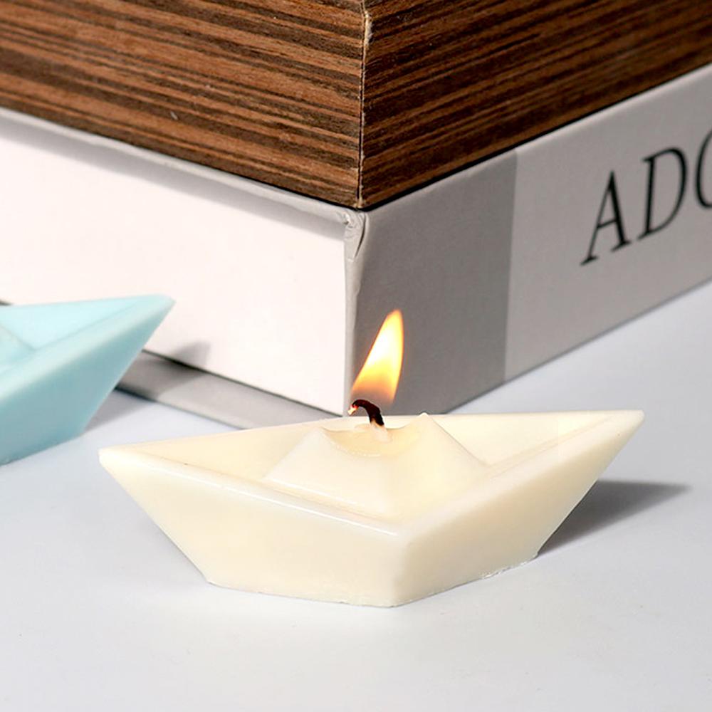Paper Boat Silicone Candle Molds DIY Aromath Plaster Ornament Scented Candle Mould Home Decor Handcrafts Gifts