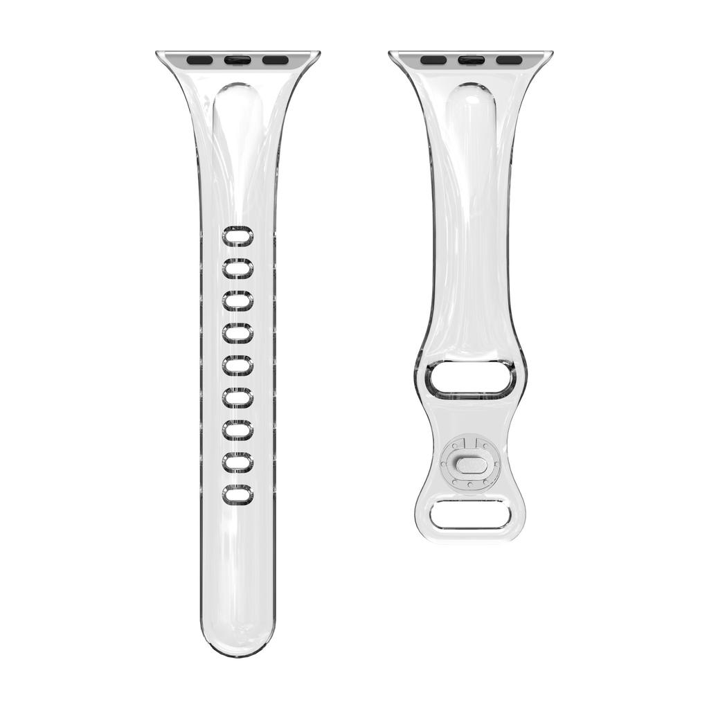 For Apple Watch Band 41mm 40mm 38mm 45mm 44 Women Girl Transparent Clear Slim Soft Silicone Strap For iWatch Series 7/6/SE/5/4/3