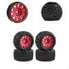 4 Pieces 1/18 RC Car Wheels and Tires Accessories Portable, Sturdy Easy to Install Direct Replaces,