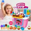 Cute Simulation Kids Ice Cream Shop Kitchen Cart Pretend Toy Set Role Play Gift