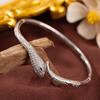European American High-End Fashionable Light Luxury Gold Plated Snake-Shaped Open Zircon Cuff Bracelets Women New Cross-Border