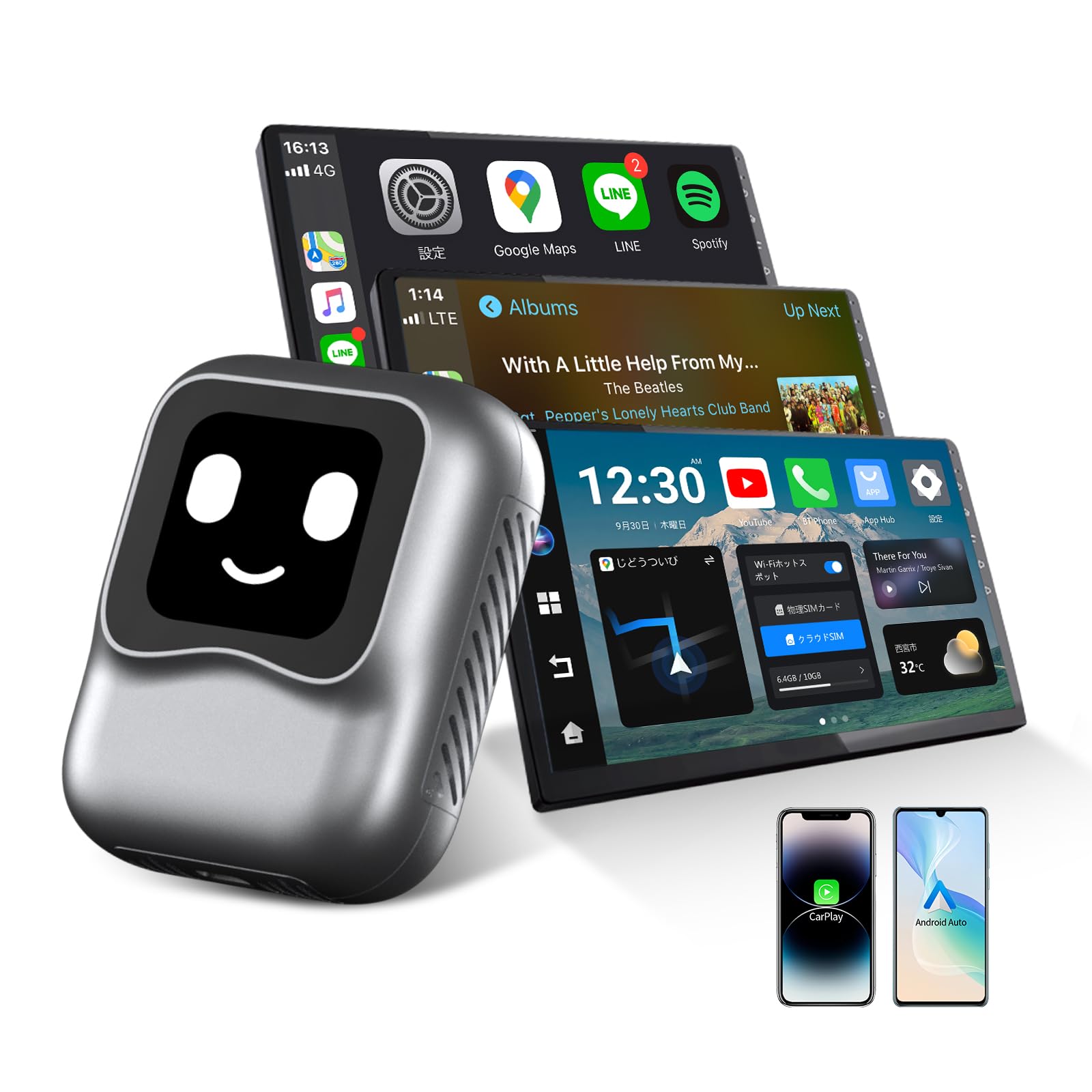 

Ottocast OttoAibox NANO carplay ai box android13 carplay adapter video viewing car navigation screen split GPT AI voice function SIM SD card slot