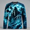 Edgy! Gothic Skull Grim Reaper Long Sleeve T-Shirt