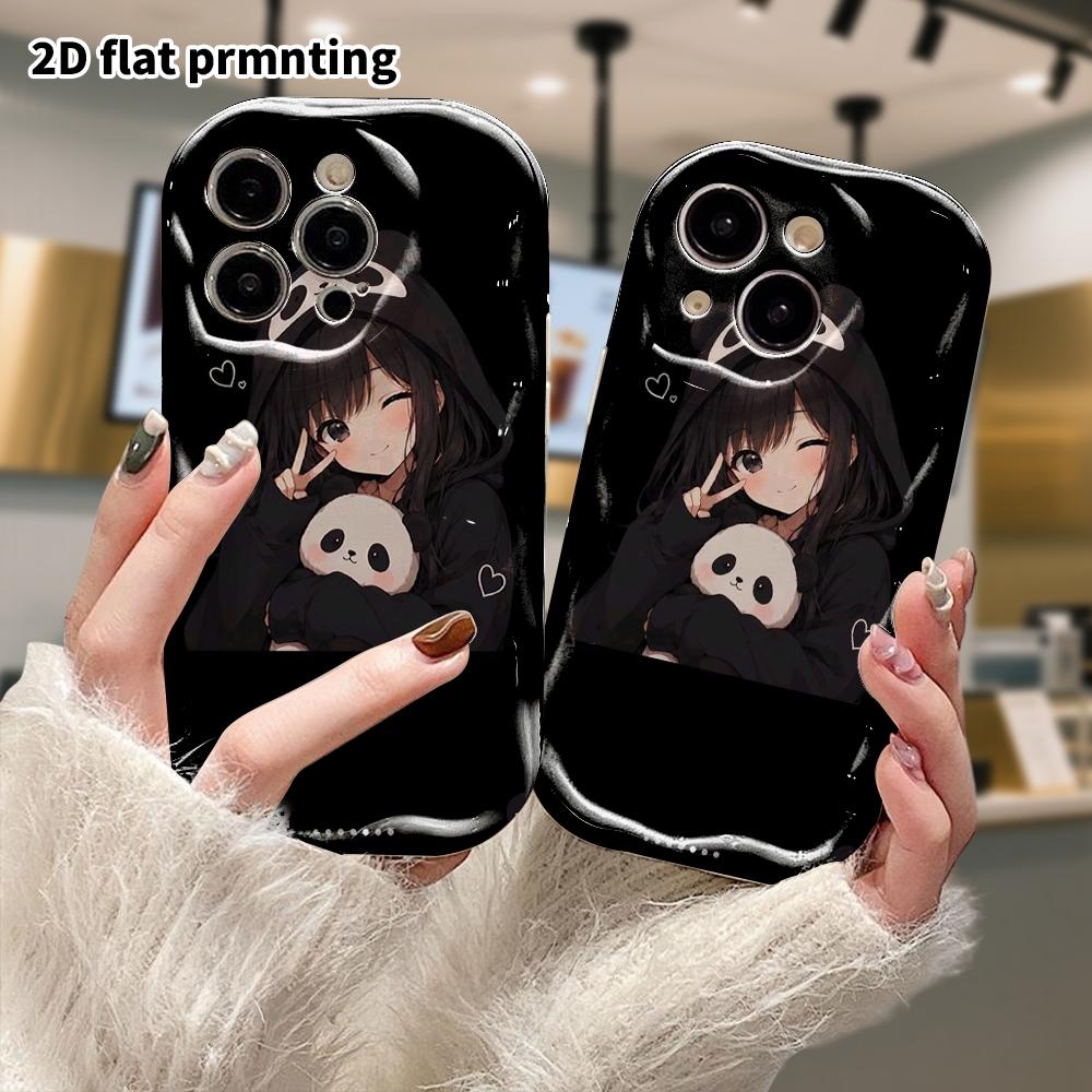 Phone Case: 2D flat, suitable for iPhone 18, 17, 16, 15, 14, 13, 12Pro protective case, hoodie anime girl, perfect Christmas and Halloween holiday gif
