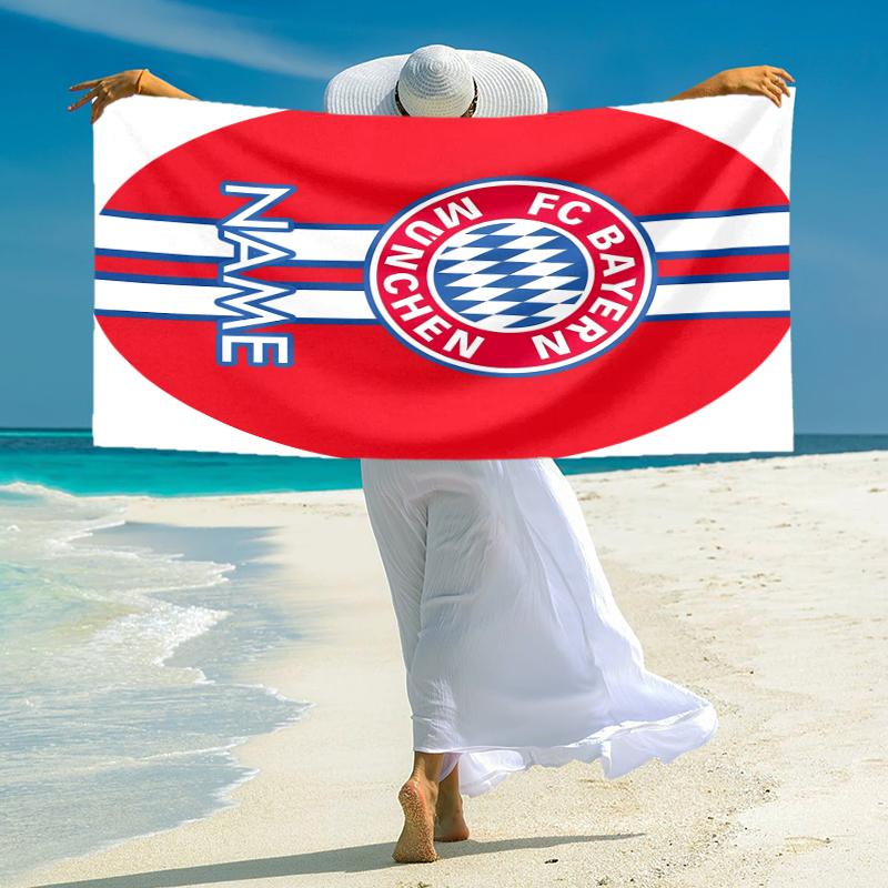 Personalized Bayern Munich Crest Beach Towel Microfiber Beach Towel Thin Absorbent for Beach Swimming Yoga Bath Sports. 0910125