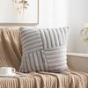 Rabbit Velvet Large Striped Pillow Cover Without Core Home Sofa Pillow Cover Rabbit Hair Quilted Bedside Cushion Cover